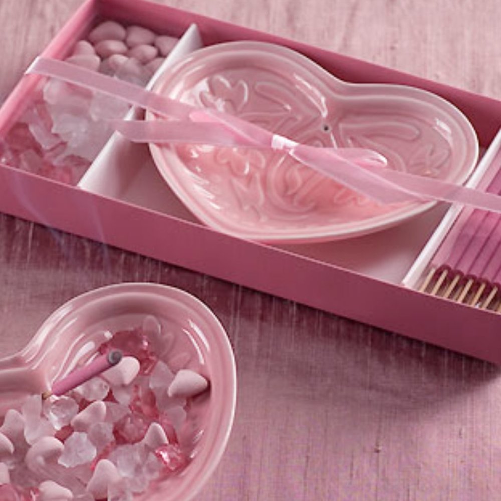 ILLUMINATIONS Heart Plate Rose Incense Set
